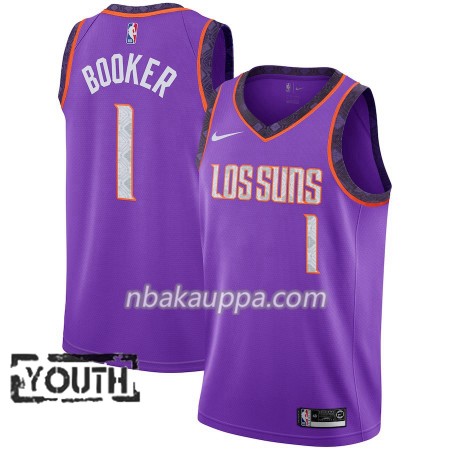 Phoenix Suns Devin Booker 1 2018-19 Nike City Edition Violetti Pelipaidat Swingman - Lasten